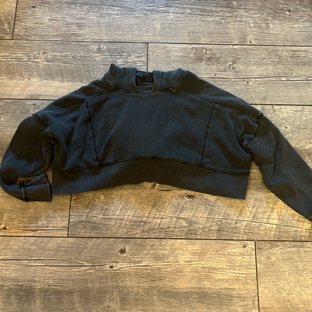 Urban outfitters cropped waffle knit hoodie